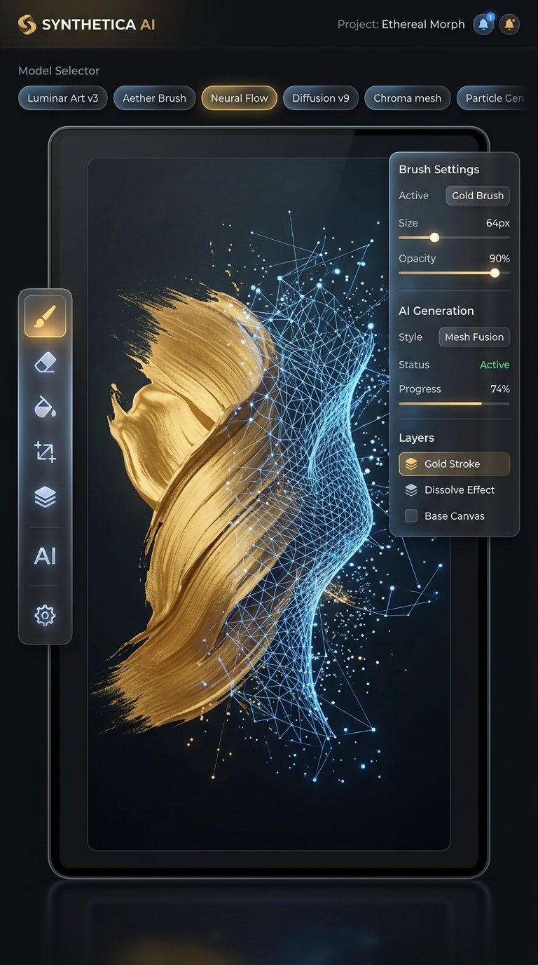 AI-based creative and art platform interface